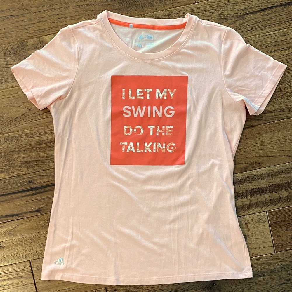 Adidas Light Peach Tee with Graphic Print